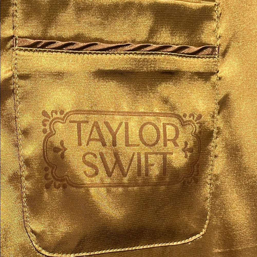 Taylor Swift Gold Satin Pocket Detail